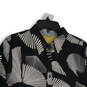 Womens Black White Spread Collar Long Sleeve Button-Up Shirt Size 14 image number 4