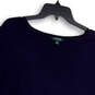 Womens Blue Round Neck Cap Sleeve Stretch Pullover Blouse Top Size S image number 3