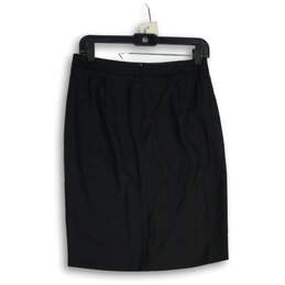 Womens Black Flat Front Back Zip Stretch Straight & Pencil Skirt Size 2 alternative image
