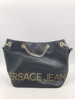 Authentic Versace Jeans Logo Black Bucket Bag