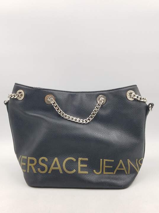 Authentic Versace Jeans Logo Black Bucket Bag image number 1