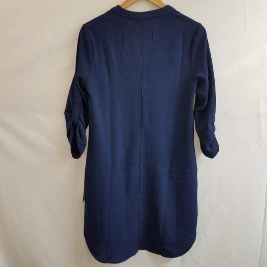 Women's dark blue polyester crepe popover shift dress M image number 2