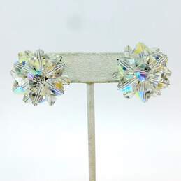 Vintage Aurora Borealis Silver Tone Necklaces & Clip On Earrings 148.7g alternative image