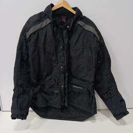 Mens Kilimanjaro Black Long Sleeve Full Zip Motorcycle Jacket Size Large