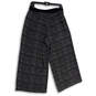 NWT Womens Black Printed Elastic Waist Pockets Wide Leg Capri Pants Size L image number 2