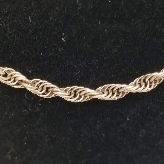 Sterling Silver Post Earring + Necklace + Bangle Bracelet Bundle 3pcs 13.0g image number 3