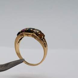 14k Gold Multi Gemstone Size 6.75 Ring 4.1g alternative image