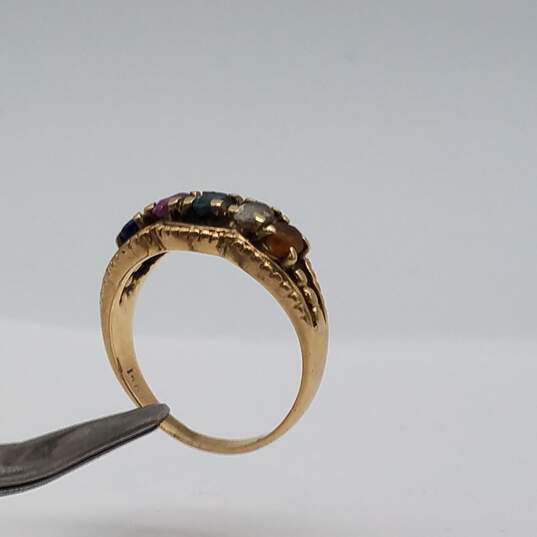 14k Gold Multi Gemstone Size 6.75 Ring 4.1g image number 2