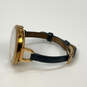Designer Fossil Annette ES4355 Gold-Tone Leather Strap Analog Wristwatch image number 4
