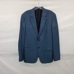 Emporio Armani G Line Men's Teal Blue Two Button Wool Blazer