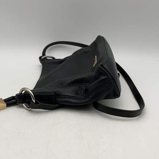 Michael Kors Womens Black Gold Leather Adjustable Strap Crossbody Bag Purse image number 5