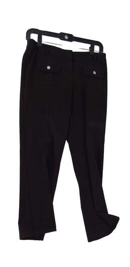 Womens Black Flat Front Pockets Stretch Dress Pants Size 5 Junior