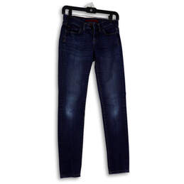 Womens Blue Denim Medium Wash Stretch Pockets Skinny Leg Jeans Size 25/0