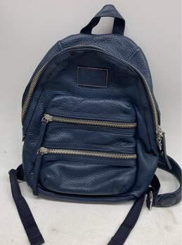 Marc By Marc Jacobs Navy Blue Faux Leather Backpack