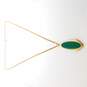 Sarah Coventry Gold Tone Green Glass Pendant Necklace 24.0g image number 2