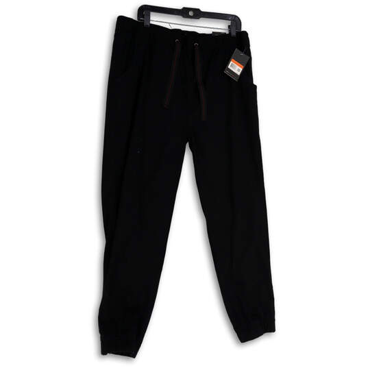 NWT Mens Black Elastic Waist Zip Pocket Drawstring Jogger Pants Size Medium image number 1