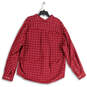 Mens Red Plaid Long Sleeve Pocket Collared Button Up Shirt Size 2XL image number 2
