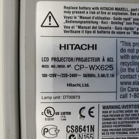 Hitachi LCD Projector Model CP-WX625 - Parts/Repair Untested image number 2