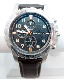 Men's Fossil Dean FS4828 Chronograph Brown Leather Quartz Watch 81.8g