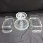 2 Pyrex Glass Loafs and One Glass Cake Stand image number 2