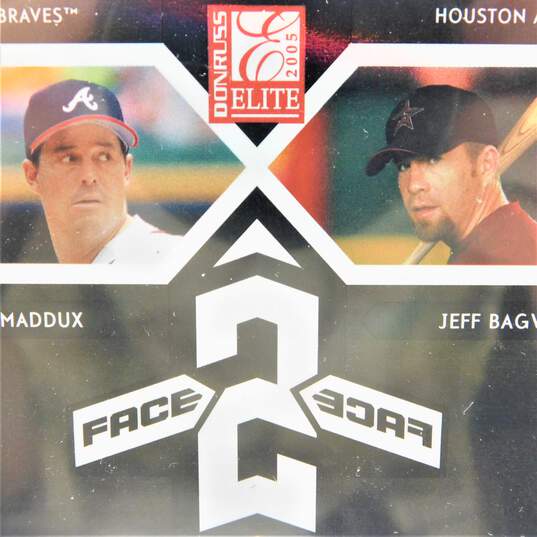 2005 HOF Greg Maddux Jeff Bagwell Donruss Elite Face 2 Face Black /500 image number 2