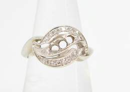 Vintage 10K White Gold 0.26 CTTW Diamond Ring Setting- For Repair 4.5g