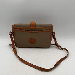 Dooney & Bourke Womens Brown Leather Adjustable Strap Crossbody Bag Purse