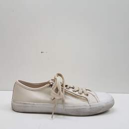 Coach Empire Zipper Ivory Leather Casual Shoes Women's Size 8.5B