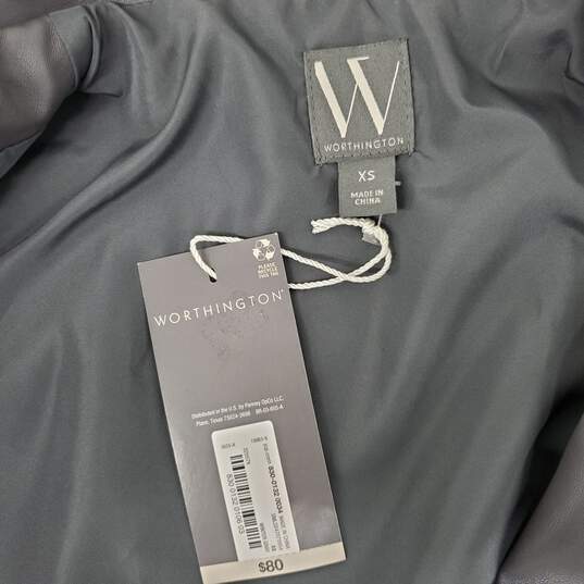 Worthington WM's Gray Faux Leather Open Cropped Jacket Size XS image number 4