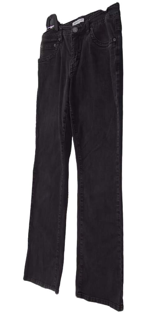 Womens Black Regular Fit 5 Pocket Design Straight Denim Jeans Size 4 image number 2