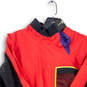 Mens Red Black Long Sleeve Pullover Windbreaker Jacket Size Large image number 3