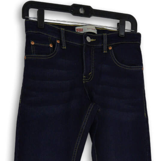 Womens Blue 511 Denim Dark Wash Slim Fit Skinny Leg Jeans Size 14 image number 4