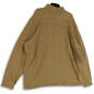 Mens Brown 1/4 Zip Mock Neck Long Sleeve Knitted Pullover Sweater 3X image number 2