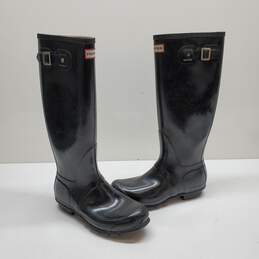 Hunter Tall Black Rain Boots Women's Size 8M/9F