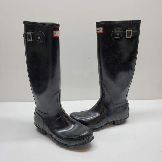 Hunter Tall Black Rain Boots Women's Size 8M/9F image number 1