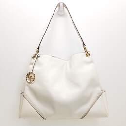 Michael Kors Pebble Leather Nicole Shoulder Bag Cream