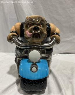 "Ruff Rider" Clay Bulldog Sculpture with hallow inside for storage
