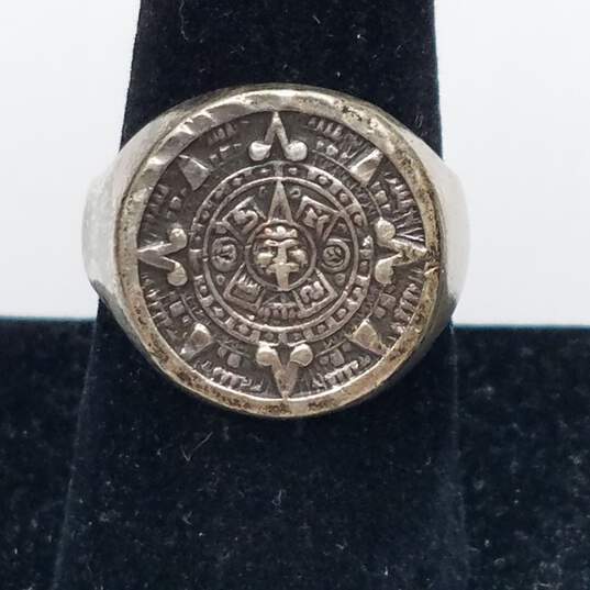 Aztec Sterling Silver Assorted Ring Bundle 2pcs Sz 6 1/2 - 9 16.3g image number 3