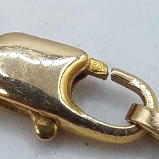 14K Yellow & White Gold Tassel 8.5in Station Bracelet / Anklet 3.8g image number 2