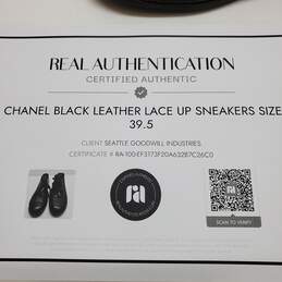 AUTHENTICATED WMNS CHANEL LEATHER LACE UP SNEAKERS SZ 39.5 alternative image