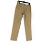 Womens Tan Flat Front Pockets Stretch Straight Leg Chino Pants Size 4 image number 1