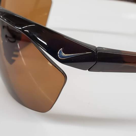 Nike Tailwind Brown Semi-Rimless Polarized Sunglasses image number 4