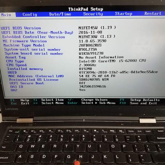 Lenovo ThinkPad X1 Carbon 14in Laptop Intel i5-6200U CPU 8GB RAM 250GB HDD image number 8