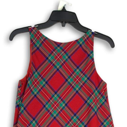 Vineyard Vines Womens Multicolor Plaid Round Neck Side Zip A-Line Dress Size 0 image number 4