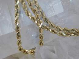 14K Yellow Gold Rope Chain & Barrel Clasp Necklace 10.6g