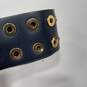 Michael Kors Women's Blue and Gold Tone Faux Leather Belt Size 2 image number 1