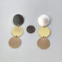 Designer J. Crew Silver And Copper Tone Circle Pierced Dangle Earrings image number 1