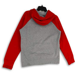 Mens Gray Red Heather Long Sleeve Kangaroo Pockets Pullover Hoodie Size S alternative image