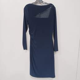 Lauren Ralph Lauren Women's Green Label Blue Ruching Boat Neck Dress Size 8 alternative image