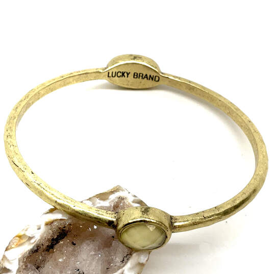 Designer Lucky Brand Gold-Tone Fashionable Stone Bangle Bracelet image number 2
